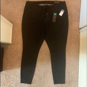 Lace up fly jeggings